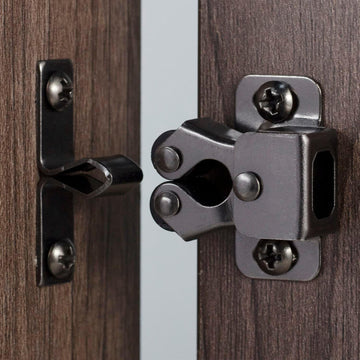 4 PCS Cabinet Latch Double Roller Catch Hardware Door Latches and Catches, Black Nickel