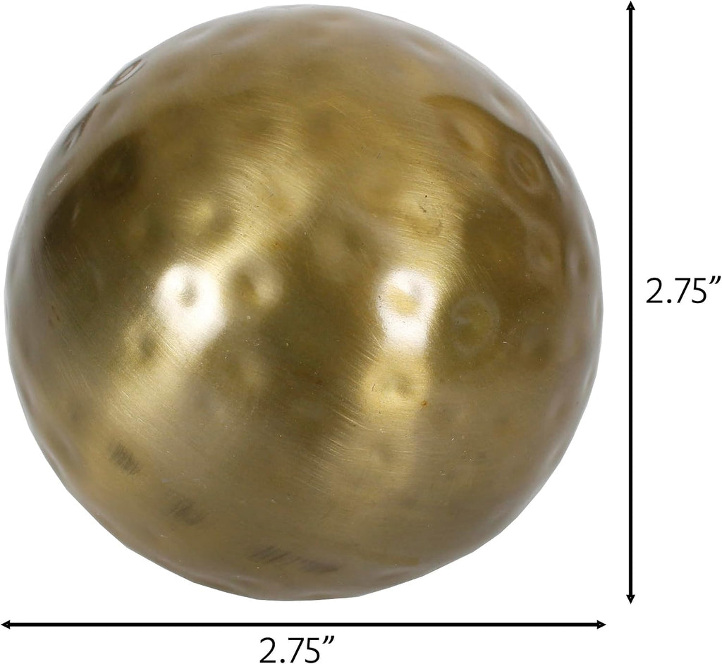Decorative Balls, Orbs, Spheres Pieces 2.75 inch Bowl/Vase Filler Antique Brass - Set of 6