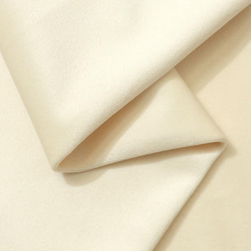 Velvet Upholstery Fabric, 58 inches Wide (Ivory, 1 Yard)