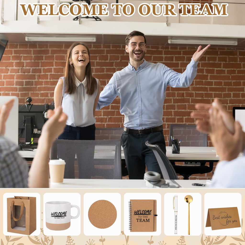 7 Pcs Welcome to The Team Gift Employee Appreciation Set, Brown