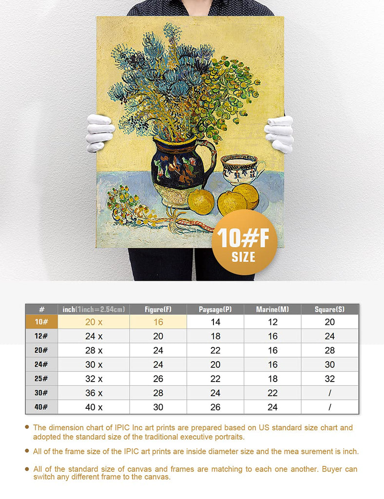 Lemons and Blue Vase Canvas, Van Gogh Wall Art, 20x16 in