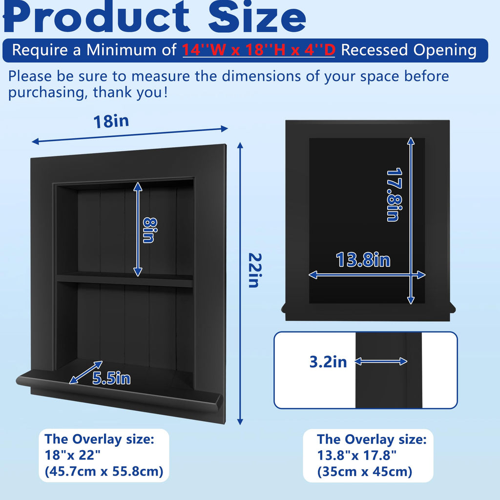 Recessed Medicine Cabinet, Medicine Cabinets, Large Medicine Cabinet, 2-Tier Bathroom Cabinets Wall Mount Storage