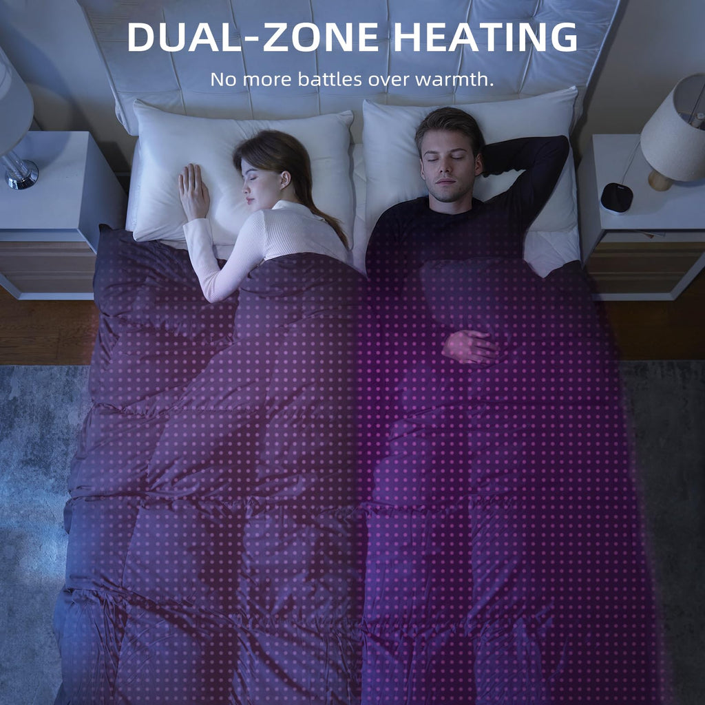 WiFi Heated Mattress Pad, Bed Warmer with 9 Heat Settings, 1-12 Hours Auto Off Deep Pocket, Machine