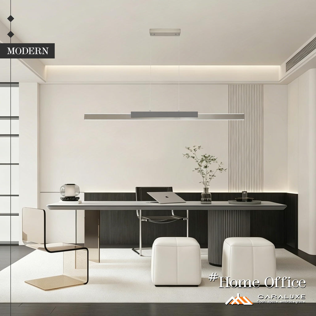 LED Linear Pendant Light 57in Brushed Nickel Island Light Dimmable