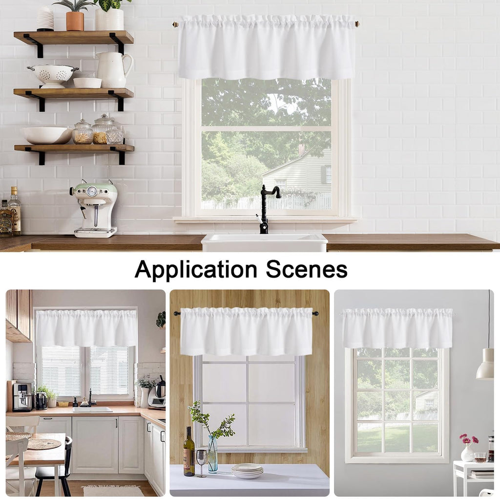 2 Panels White Curtains 24 Inch Length Tier Curtain