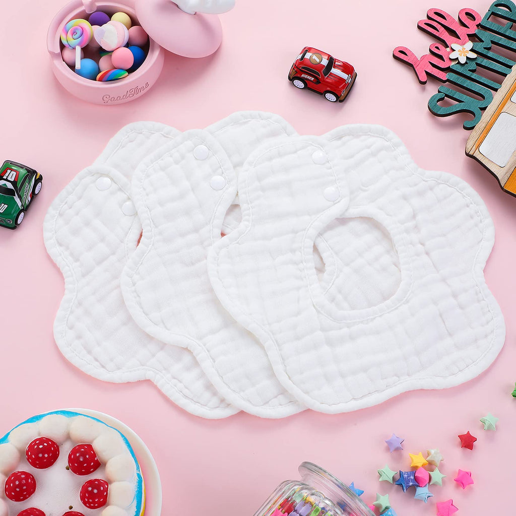 10 Pcs Baby Bibs 360° Rotate Baby Bandana Muslin Drool Bibs Petal Bibs Burp Gauze Cloths Absorbent Bib (, )