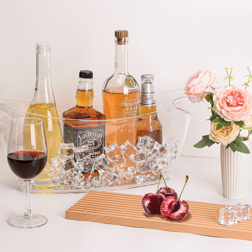 2-Pack Clear Ice Bucket Set - Beverage Tub & Champagne Bucket - Set of 2