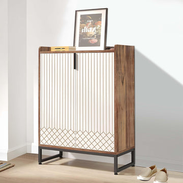29.52" Shoe Cabinet, Modern 5-Tier Shoe Storage Cabinet, Entryway Shoe Storage Organizer with Adjustable Shelves and 2