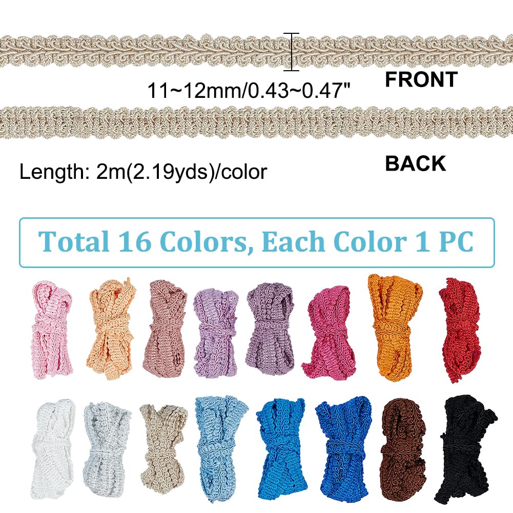Gimp Braid Trim 16 Colors Woven Braid Trim - 34yards
