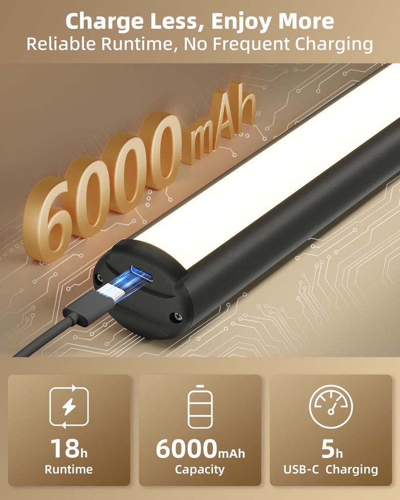 16in Picture Lights for Wall, 6000mAh Rechargeable Art Lights
