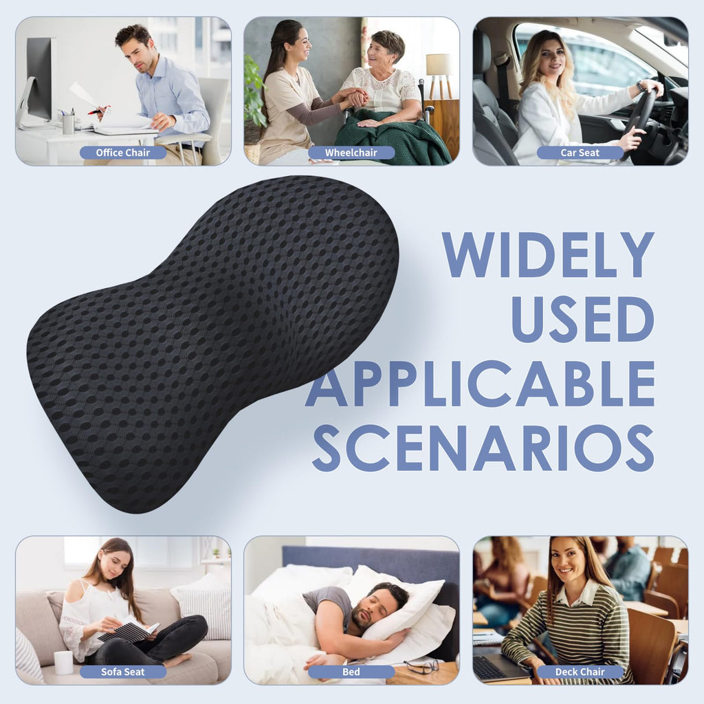 Lumbar Support Pillow Chair, Back Pillow, Black