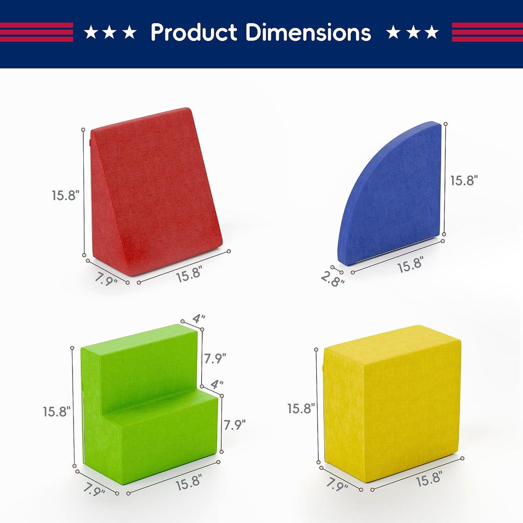 Foam Climbing Blocks for Toddlers 1-3, Piece Soft Play Set Toddler Climbing Toys Indoor, Climb Crawl Activity Play
