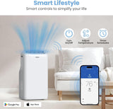 14,000BTU (9,600 BTU SACC) Smart WiFi Portable Air Conditioner with Heater, Powerful Cooling Auto Swing, Dehumidifier