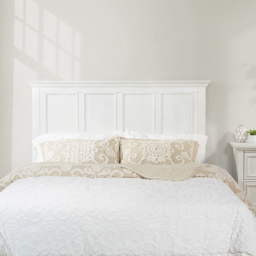 Farmhouse Basics Queen Headboard Only, Rustic White Finish