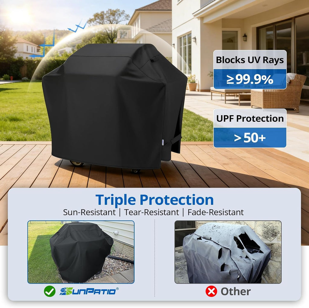 Grill Cover 55 Inch, Outdoor Heavy Duty Waterproof Barbecue Gas Cover, UV & Fade Resistant, All Weather Protection