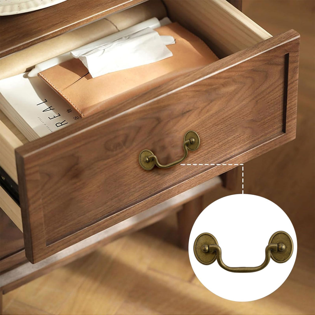 Drop Bail Handle Pulls, 6PCS Antique Drawer Pulls Handles Furniture Door Pull Cabinet Pull Handles Hardware Cabinet