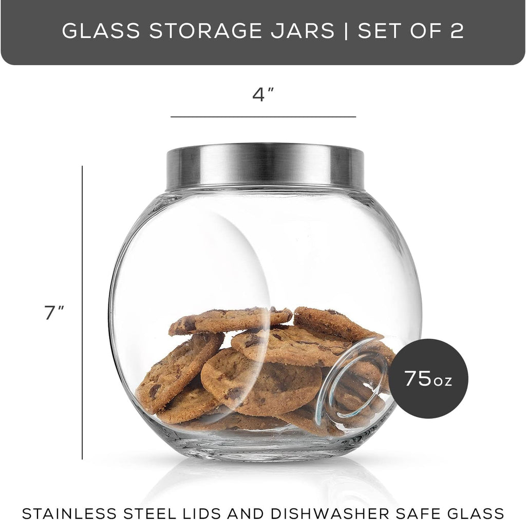 All-Sides Cookie Jar. Cookie Jars Counter with Lids, Candy Jar, Dog Treat Container, Laundry Detergent - Set of 2