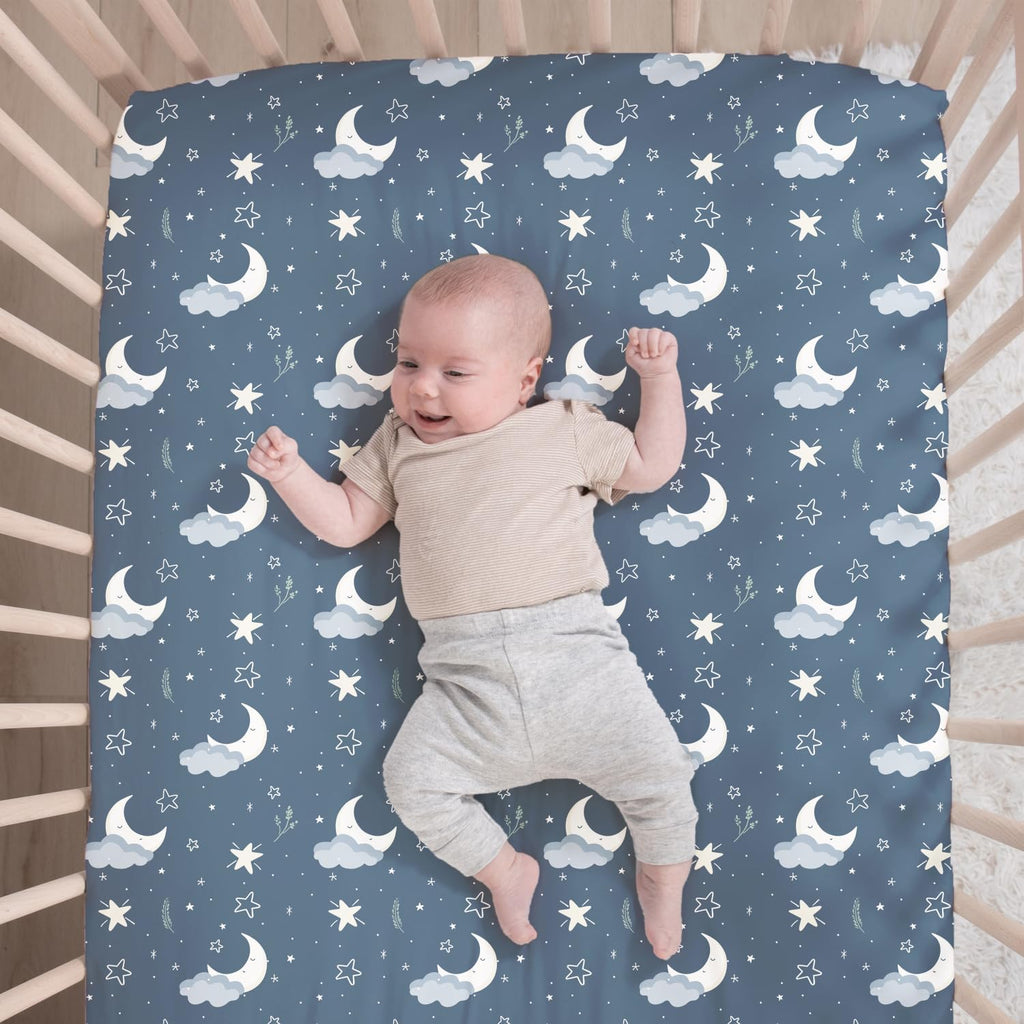 3 Piece Celestial Serenity Baby Crib Bedding Set Boy Nursery Decor Boy Crib Comforter Set, Boho Neutral Quilt