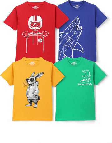 Boys T Shirts Multi-Pack Regular Fit Tees for Boys (Sizes US )