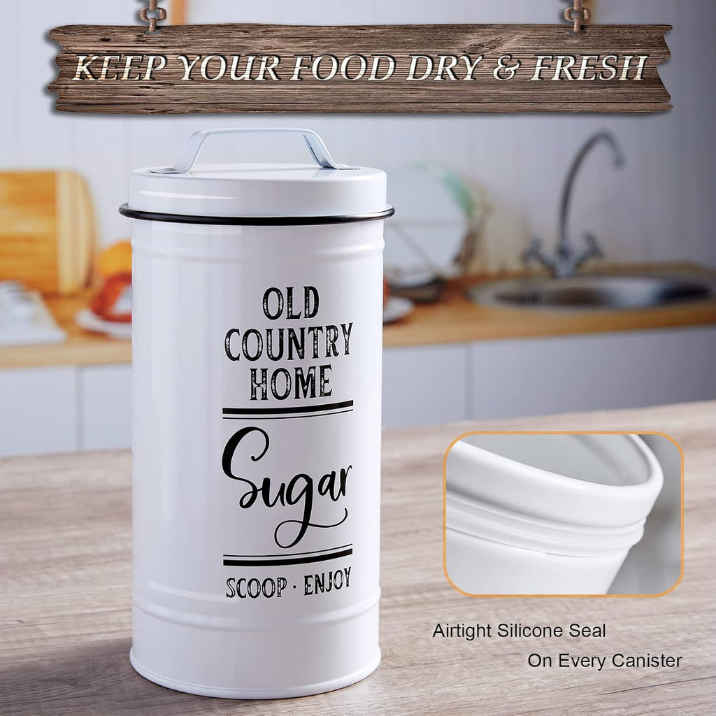 Canisters Sets for the Kitchen, Airtight Kitchen Canisters for Countertop, Flour and Sugar Containers, Tea Coffee - Set of 4