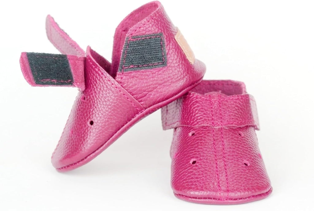Leather Baby Shoes Soft Sole, Pink Moccasins, Genuine Handmade Infant Booties, Baby Girl, Toddler First Walker