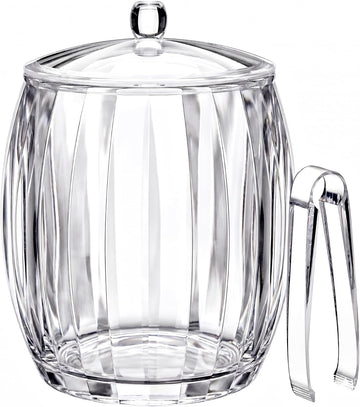 Icelyn - 3-Quart Plastic Double-Wall Ice Bucket with Lid and Tong, Insulated Bucket for Indoors and Outdoors, Good