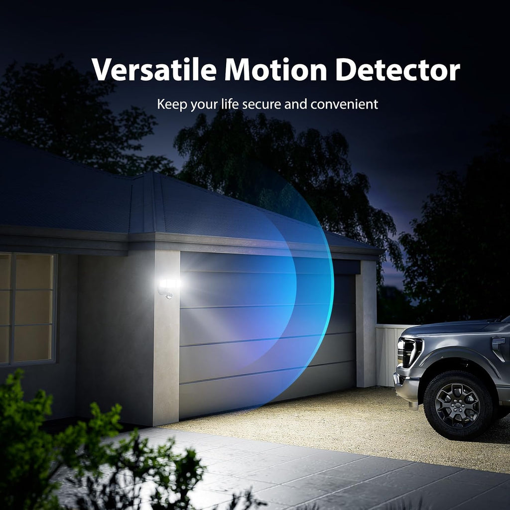Motion Sensor Outdoor Lights, Hardwired Security Floodlights, Black | 7000LM 75W LED flood lights with movement