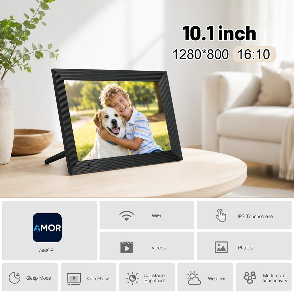 10.1 Inch Digital Picture Frame, Setup to via AiMOR APP