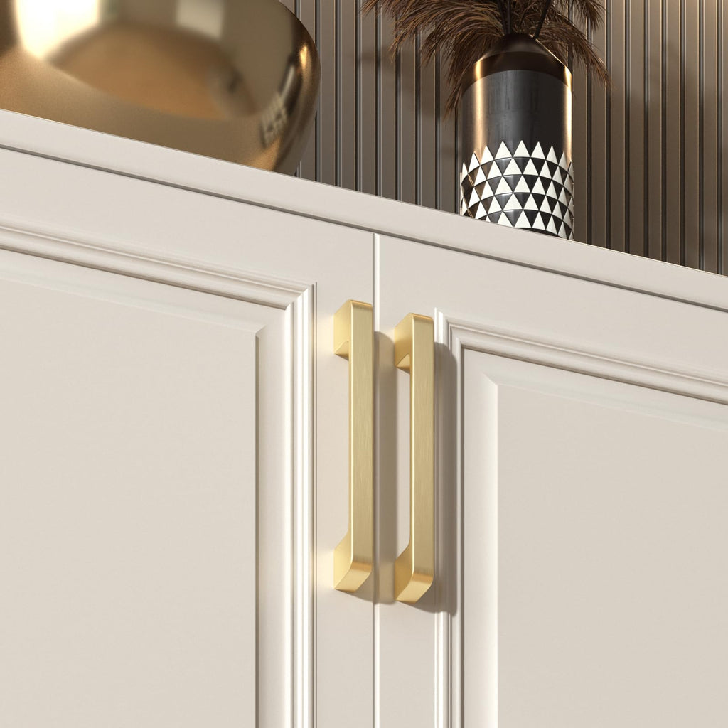 Brushed Gold Cabinet Pulls 3-3/4" Gold Cabinet Handles 15 Pack
