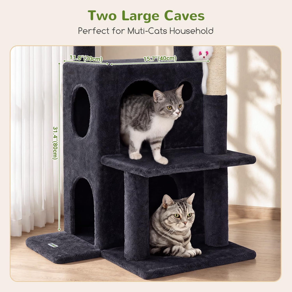Cat Tree Tower for Indoor Cats Large Adult, Dark Grey