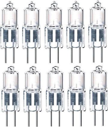 10pcs G4 Halogen Light Bulb 5W T3 JC Type Clear 12V AC/DC Bi-Pin Bulb for Landscape Lighting,Accent Track Under