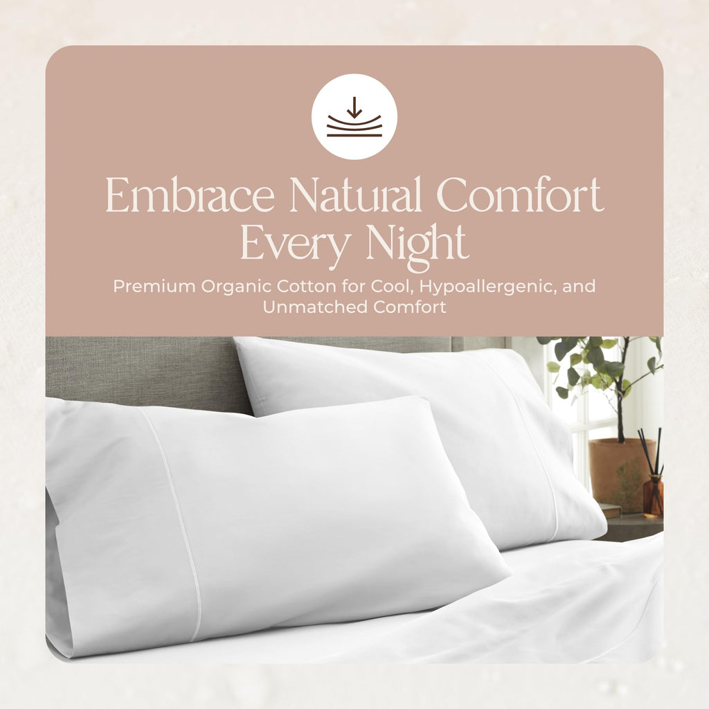 100% Organic Cotton Sheets Twin Size - GOTS Certified Organic Bed Sheets with Deep Pocket 500 Thread Count and Cozy