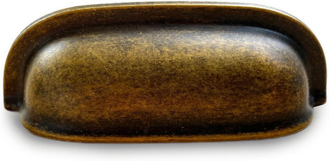 Antique Brass Cabinet Cup Pulls, 10 Pack 2.5 inch Drawer Pulls, Vintage Farmhouse Kitchen Cabinet Handles Vanity