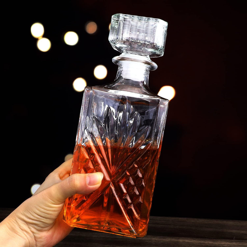 31 oz Whiskey Decanter,3 pack Glass Bottle - Set of 3