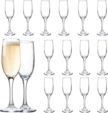 Set of 16 Champagne Glasses, Champagne Flutes with Classic Shape, Long stem Sparkling Wine glasses , Wine Toasting