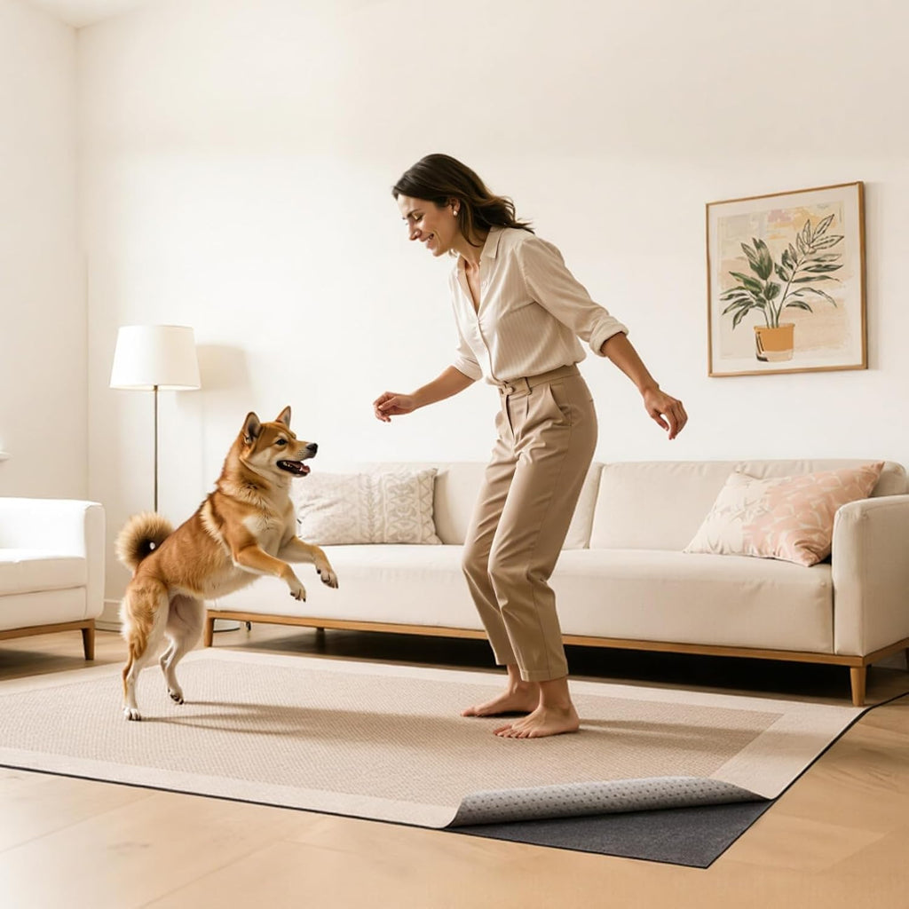 Rug Pad 9 x 12 ft, Non-Slip Carpet Area Pad 0.12in Rug Mat Padding with Dual Surface Felt Cushion & Rubber Gripper