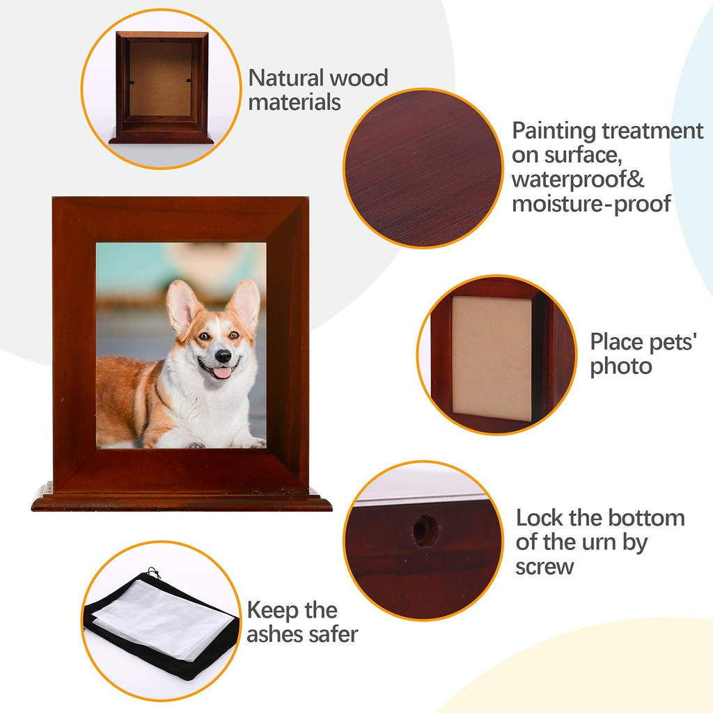 Dog Urns for Ashes, Animal Wood Urn, Brown