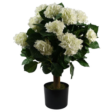 Design UK Realistic Artificial Blossom Tree, Silk, 70cm White Hydrangea