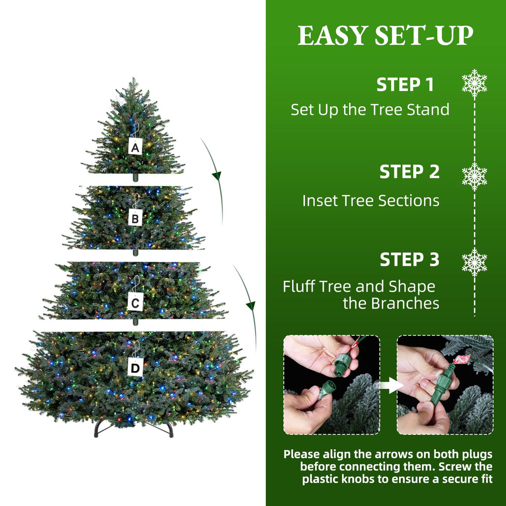 7.5ft Pre-Lit Everglow Balsam Fir Artificial Christmas Tree