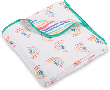 Muslin Baby Blanket, 100% Organic Cotton, Soft Baby Quilt