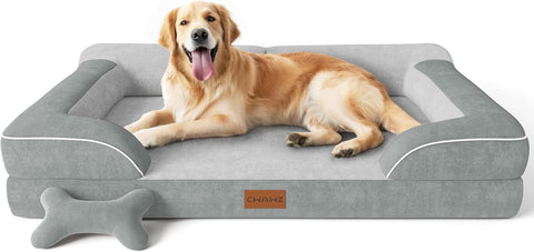 Extra Large Dog Bed, Orthopedic Dog Bed with Cooling Gel Memory Foam