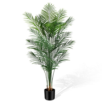 Artificial Palm Tree Outdoor 6ft, Large Fake Tropical Areca Palm Tree with 18 Trunks, Tall Faux Floor Plants for