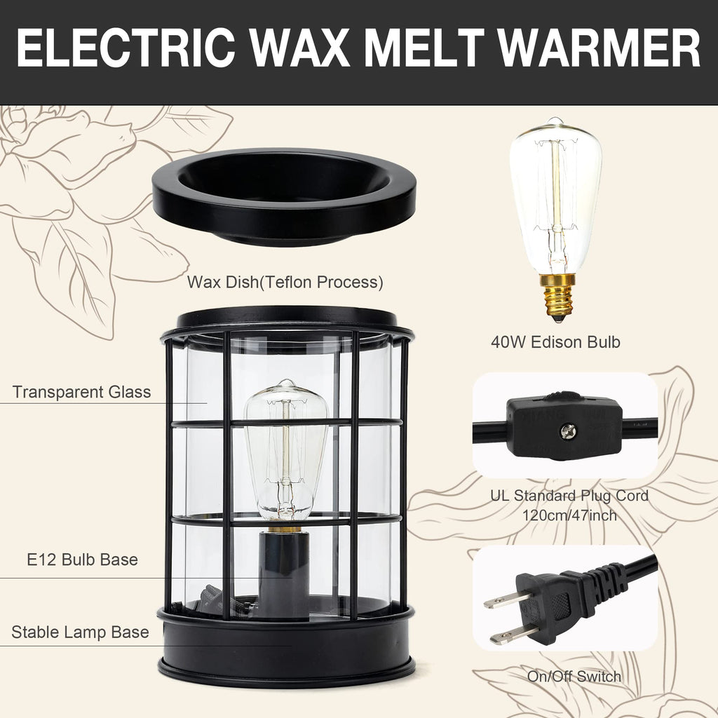 Electric Wax Melt Warmer, Wax Warmer for Scented Wax, Vintage Edison