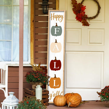 Happy Fall yall Porch Sign, Wood, 45"X9"