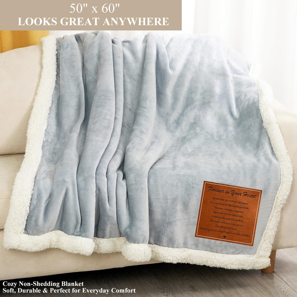 Forever in Your Heart Memorial Blanket - Ultra Soft Fleece Sympathy Gift for Loss of a Loved One, Thoughtful
