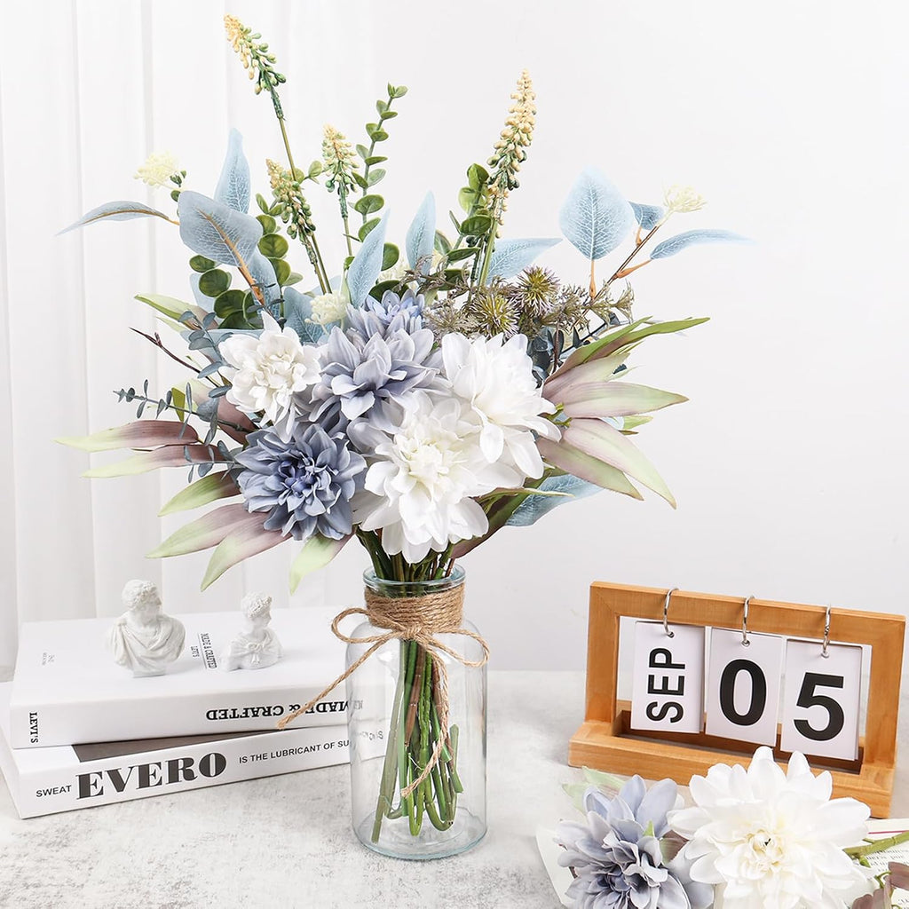 Fake Artificial Flowers Bouquet for Decoration, Silk Floral Arrangements Faux Flowers Plant Wedding Bride Bouquets