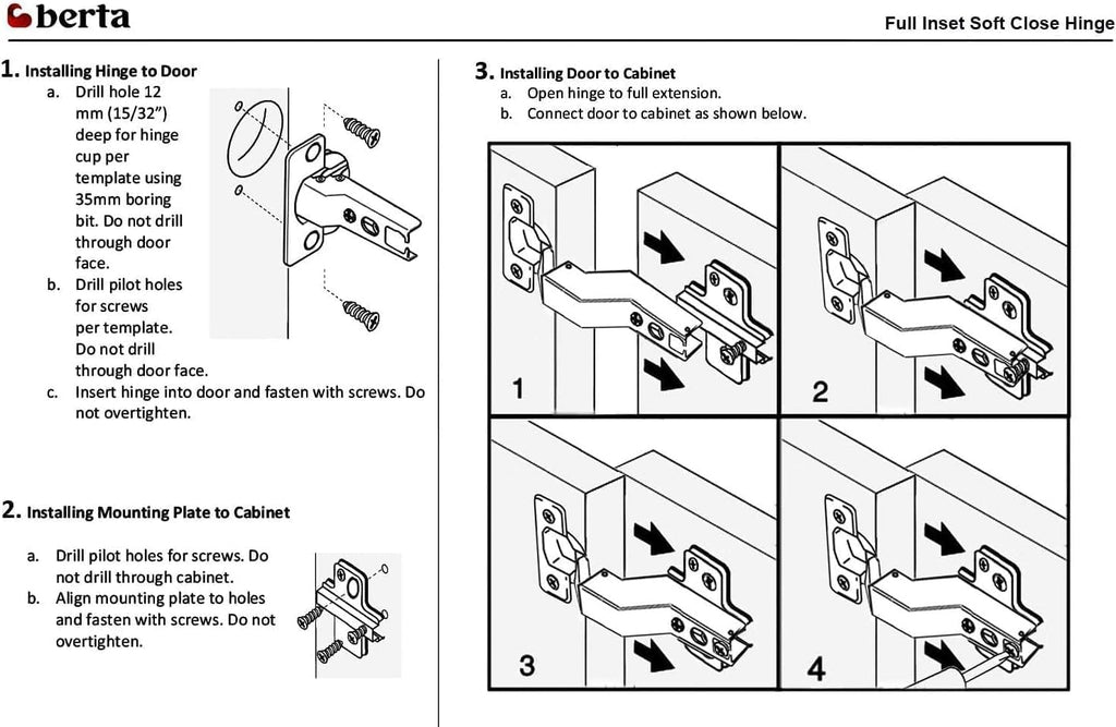 20-Pack Inset Frameless Soft Close Hinges - 110° 3D Adjustable, Clip-On Concealed European Hinges with Screws Cabinets