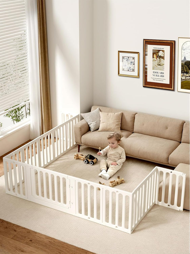Baby Playpen, Plastic Play Pen for Babies and Toddlers 1-3, 12 Panels Large Kids Playyard, Indoor & Outdoor Baby