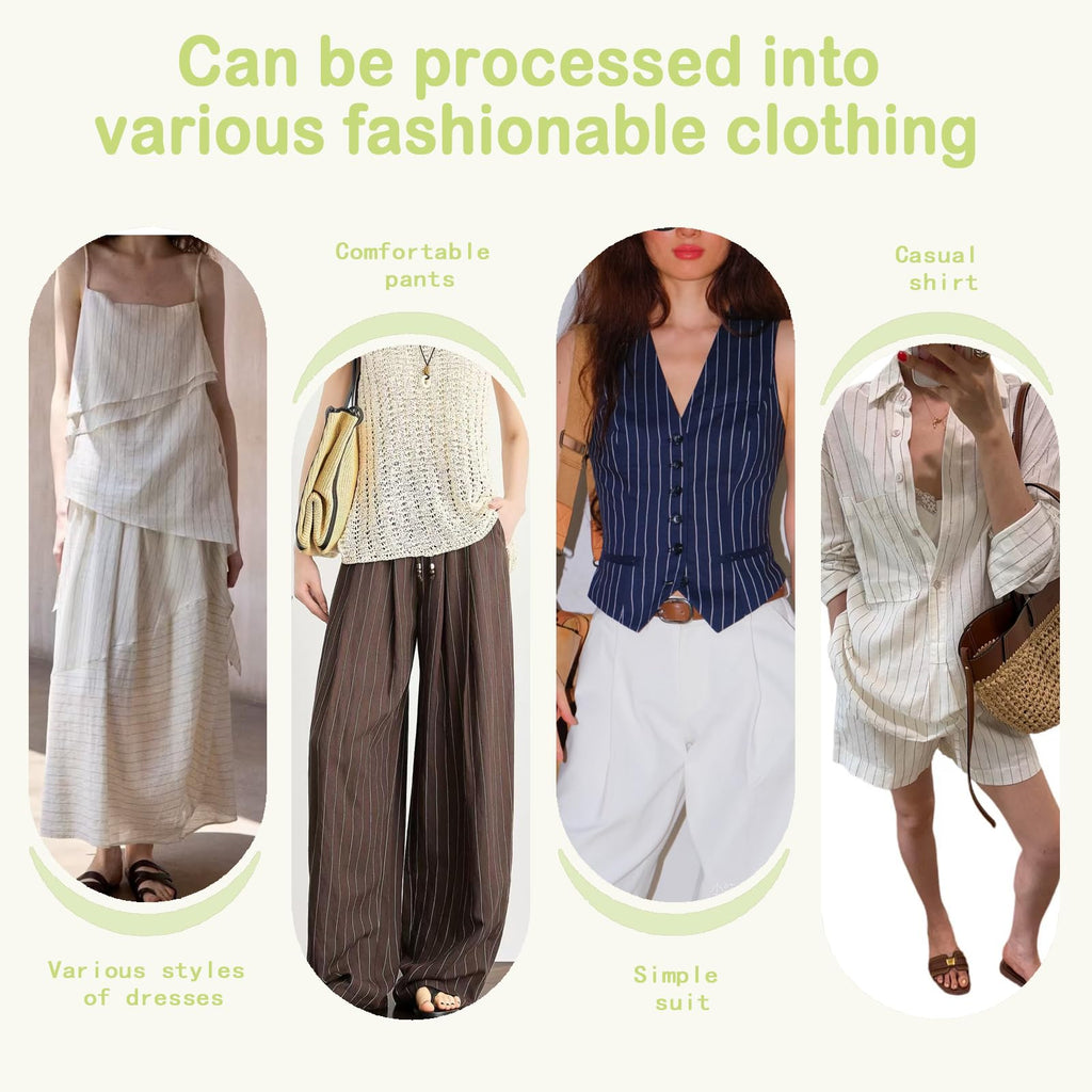 57" Soft Viscose Nylon Linen Fabric by The Yard - Natural Slub Fabric for Clothing, 155 GSM - Ideas for Spring Summer