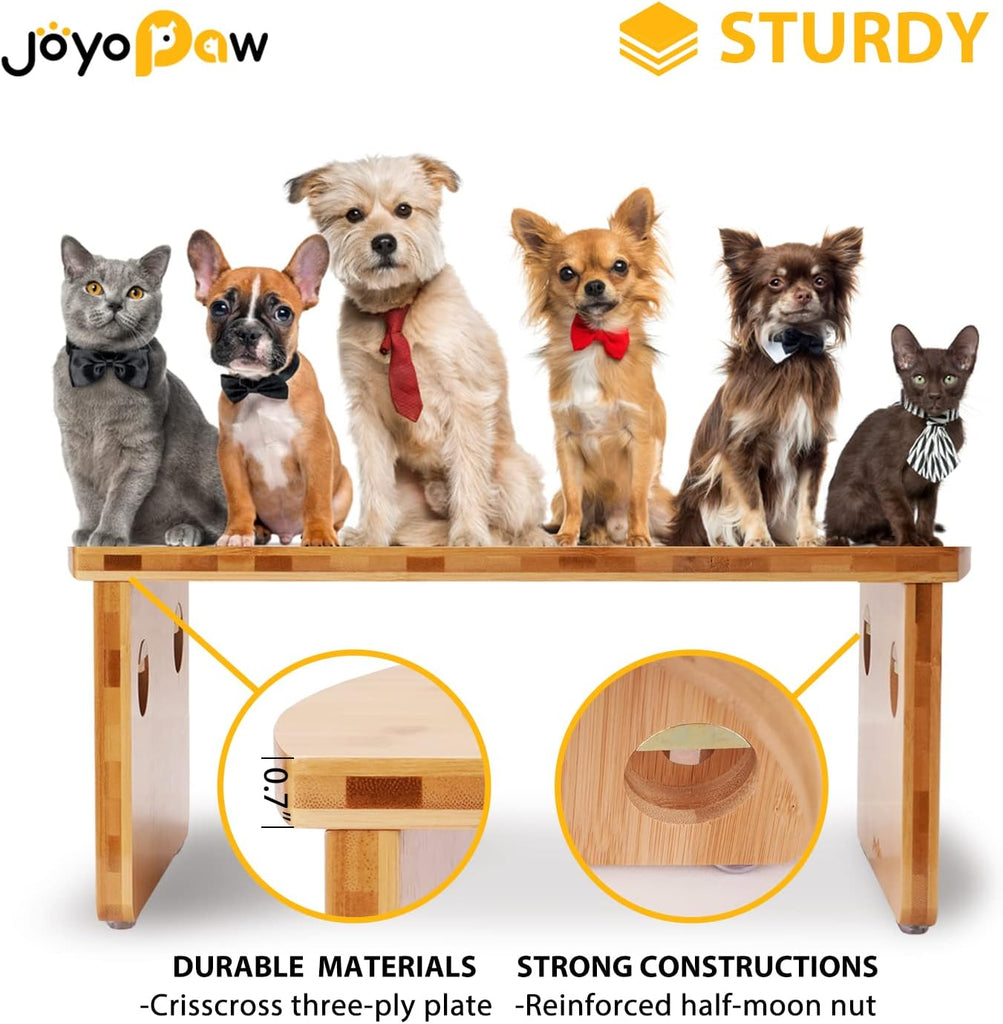 Elevated Dog Bowls, Bamboo Raised Dog Bowl Stand (10" Tall)